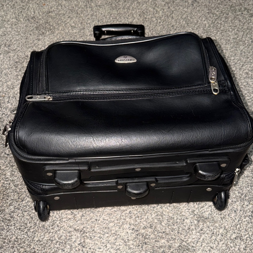 Samsonite Black Rolling Travel Bag/laptop bag/Briefcase on wheels Spinner - Picture 2 of 14